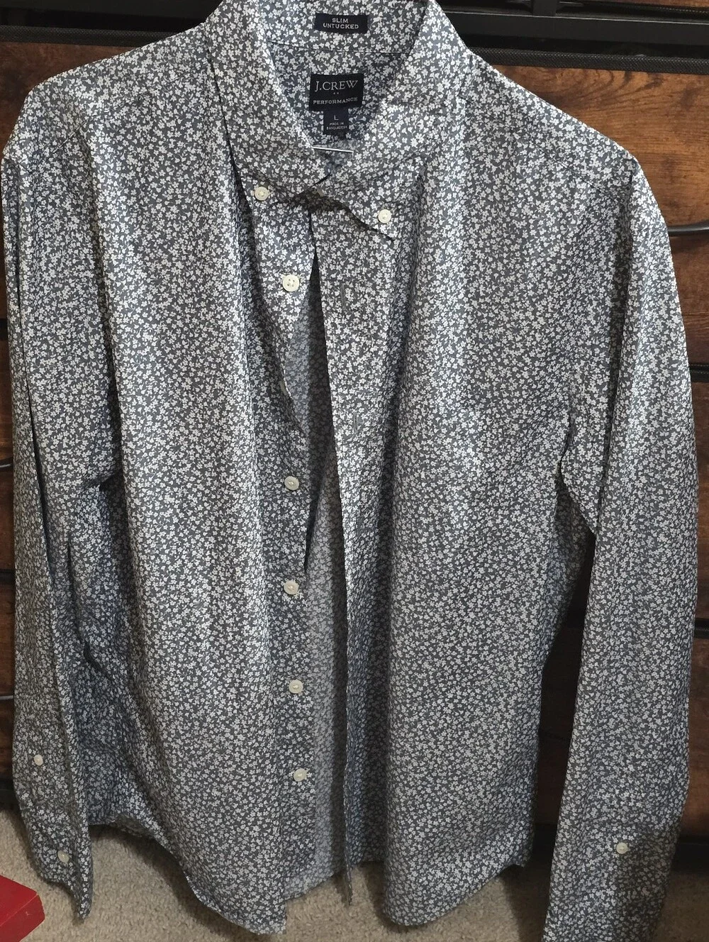 J. Crew Men’s Navy Micro Floral Shirt Jacket